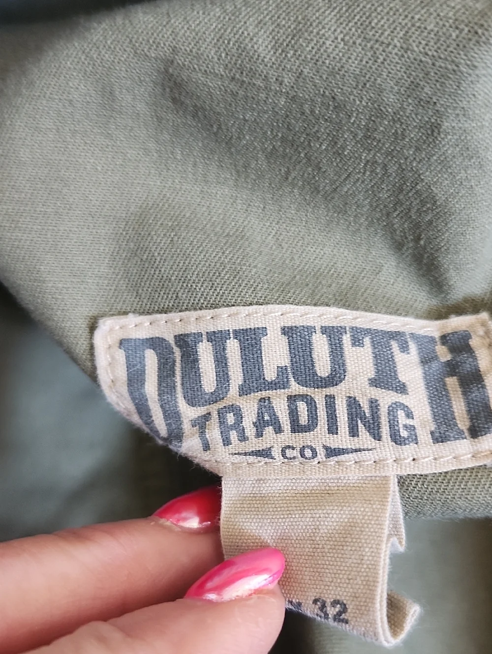 Duluth Trading Co. Flex Ballroom Khakis, Cotton Blend Olive Green Pants, 38x30